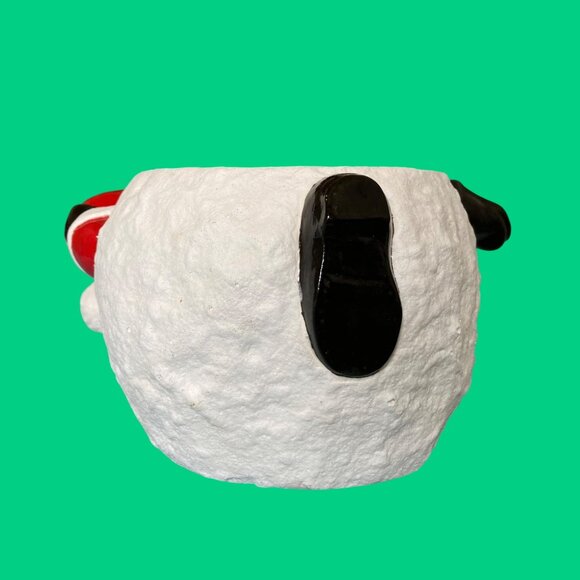 Vintage Ceramic Santa Planter Dish Snowball Bowl Feet & Head Stick Out Christmas - Picture 3 of 7